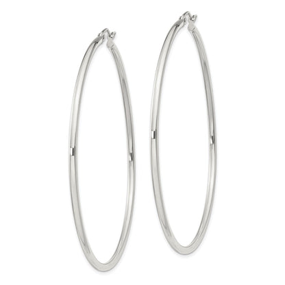 Sterling Silver 2mm Round Hoop Earrings