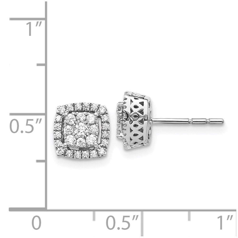 14k White Gold Diamond Stud Earrings