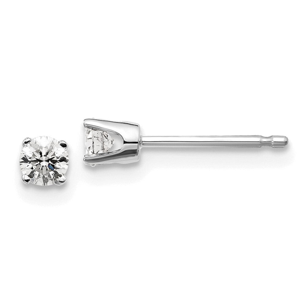 14k White Gold .20ct I2 K-L Diamond Push-on Stud Earrings Gift for Women