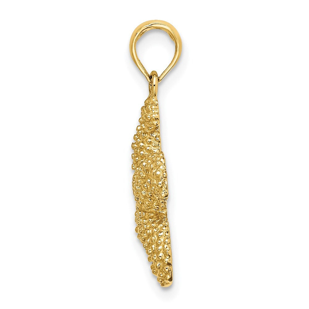 14k Yellow Gold Starfish Charm Pendant for Women