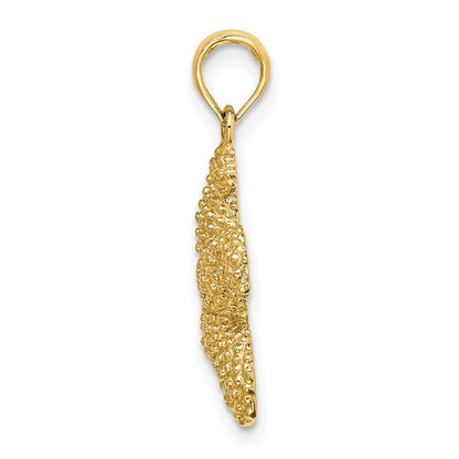 14k Yellow Gold Starfish Charm Pendant for Women