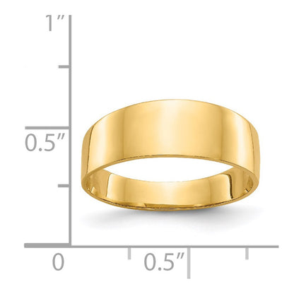14K Yellow Gold 3-6mm Flat-top Tapered Cigar Band Ring