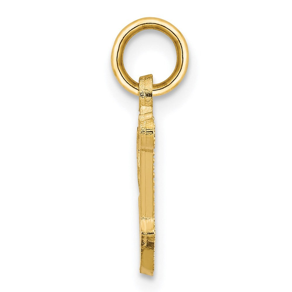 14k Yellow Gold Letter V Initial Charm Pendant