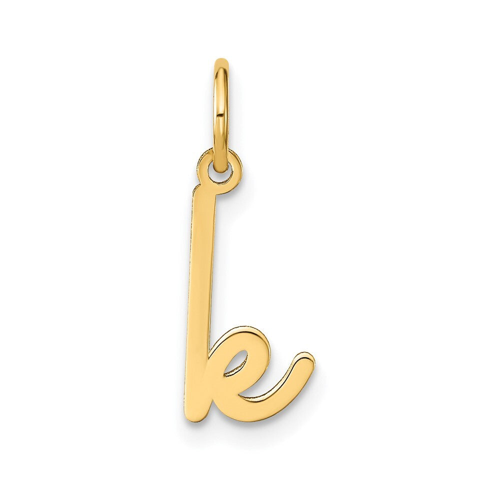 14k Yellow Gold Lower case Letter K Initial Charm Pendant for Women