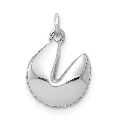 14k White Gold 1/15ct. Diamond Fortune Cookie Pendant for Women