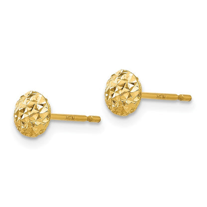 14k Yellow Gold  5mm Circle Puff Post Earrings