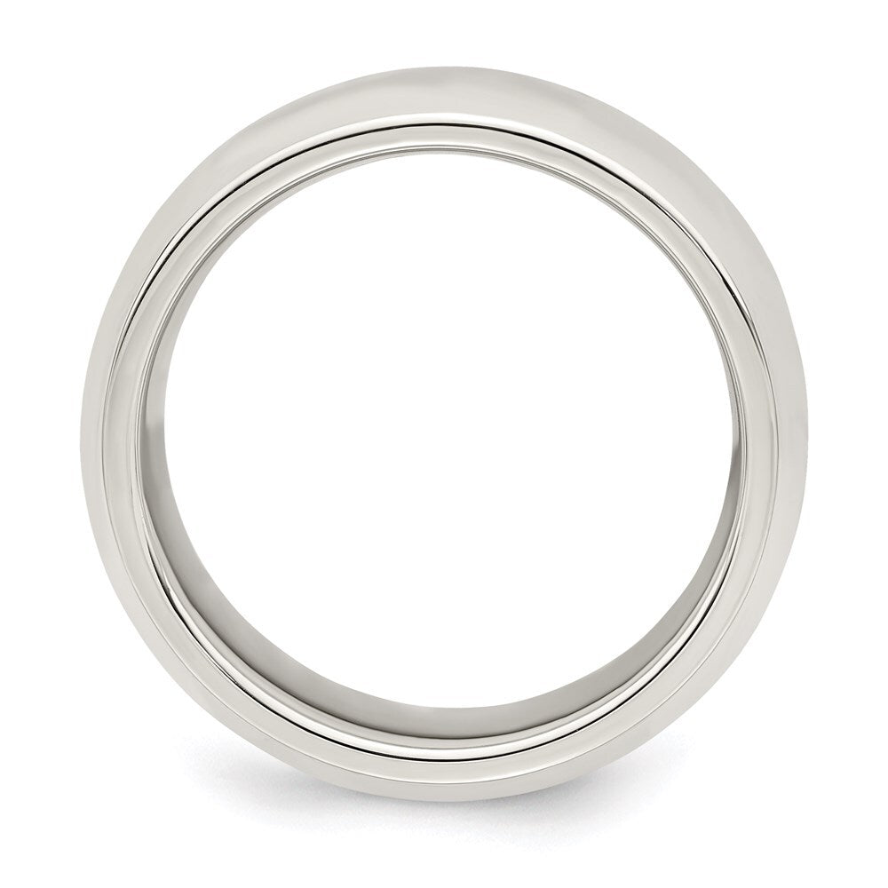 Sterling Silver 7mm Beveled Edge Size 12 Band Ring