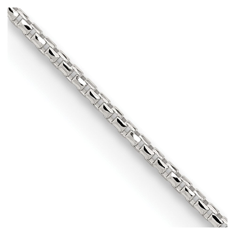 Sterling Silver 1.5mm Diamond-cut Round Box Chain