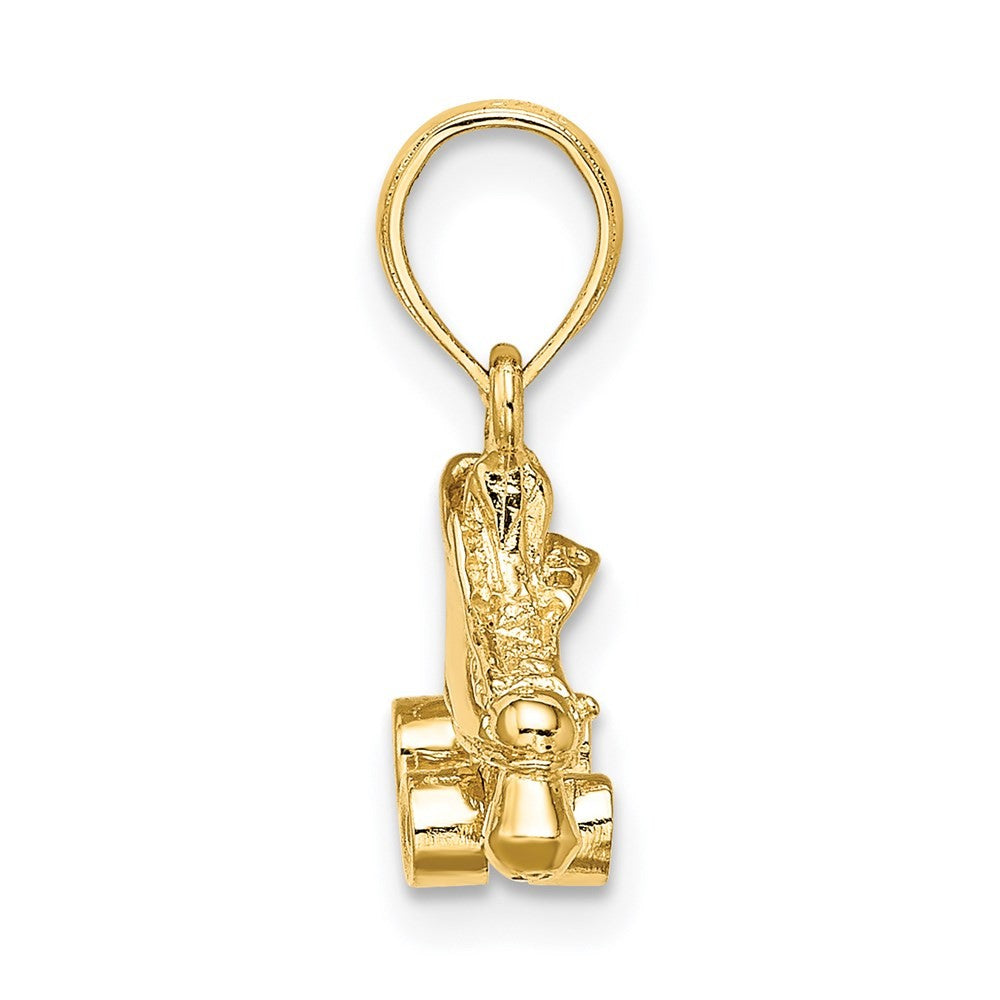14k Yellow Gold 3-D Roller Skate Charm