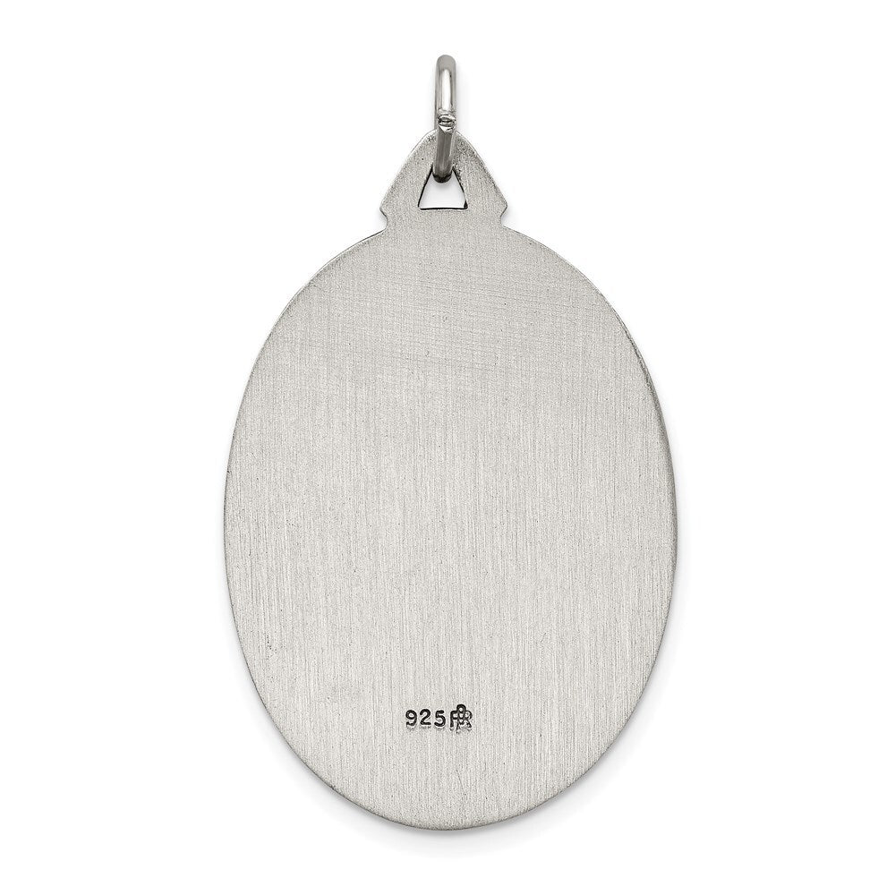 Sterling Silver Antiqued Satin St. Christopher Medal Pendant