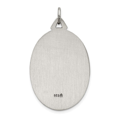 Sterling Silver Antiqued Satin St. Christopher Medal Pendant