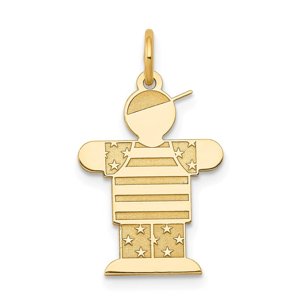 14k Yellow Gold Kid Charm Pendant for Women