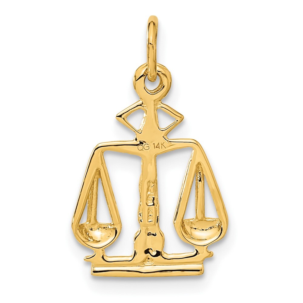 14k Yellow Gold Scales Of Justice Charm Pendant for Women