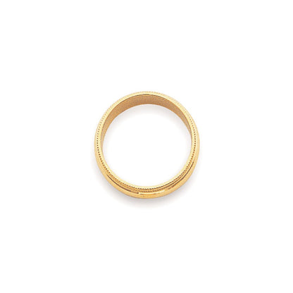 14K Yellow Gold Yellow Gold 3mm Milgrain Half Round Wedding Band Size 9
