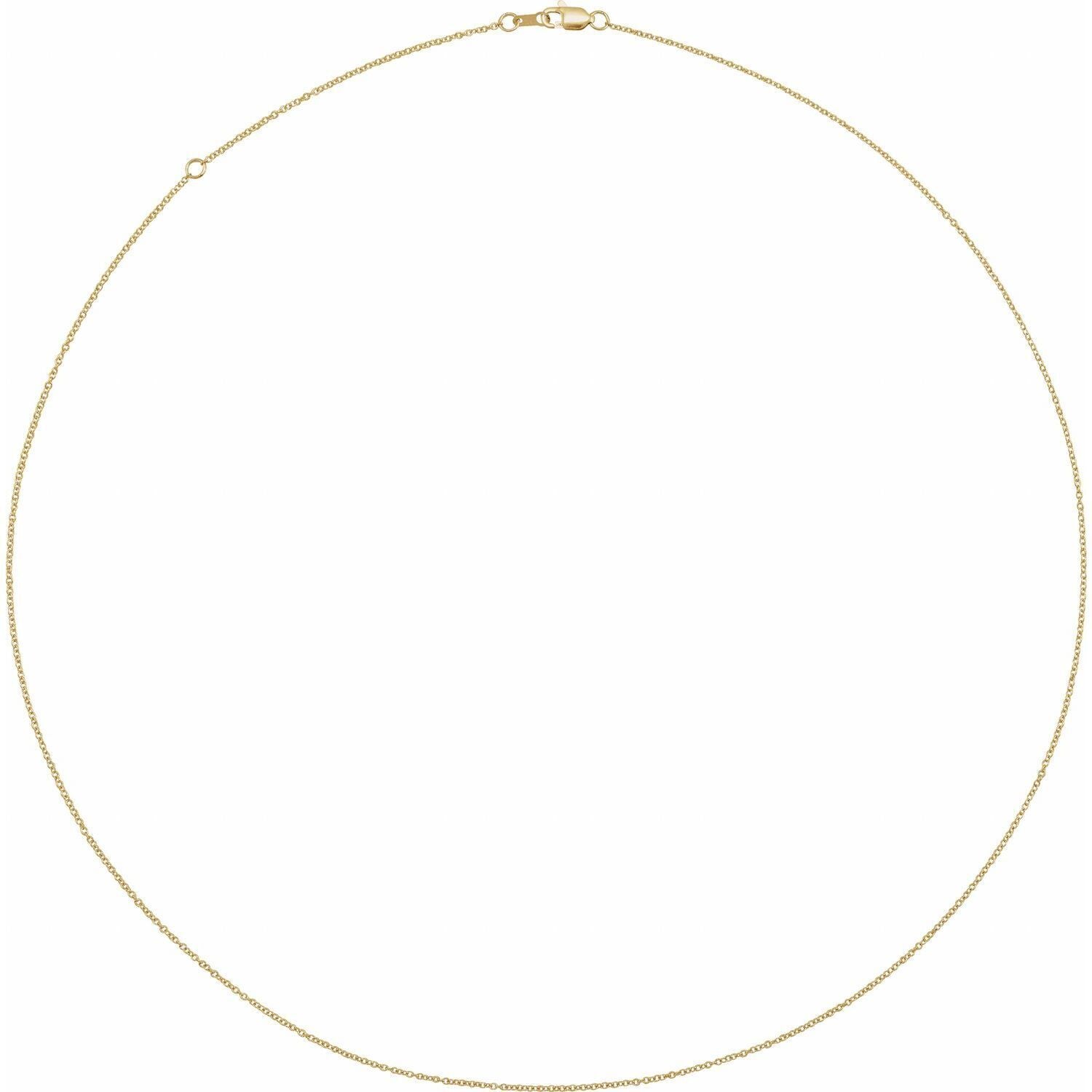 14k Yellow Gold 1 mm Adjustable Cable 18-20" Chain Necklace Fine Gift for Women