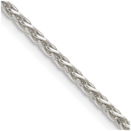 Sterling Silver 2mm Diamond-cut Spiga Chain Necklace
