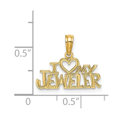 14k Yellow Gold I HEART MY JEWELER Charm