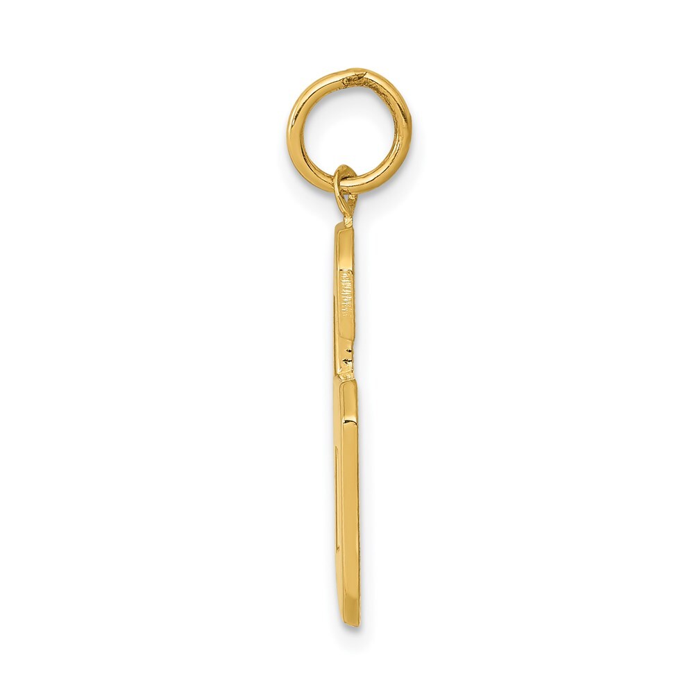 14k Yellow Gold Large Polished Number 6 Charm Pendant for Women