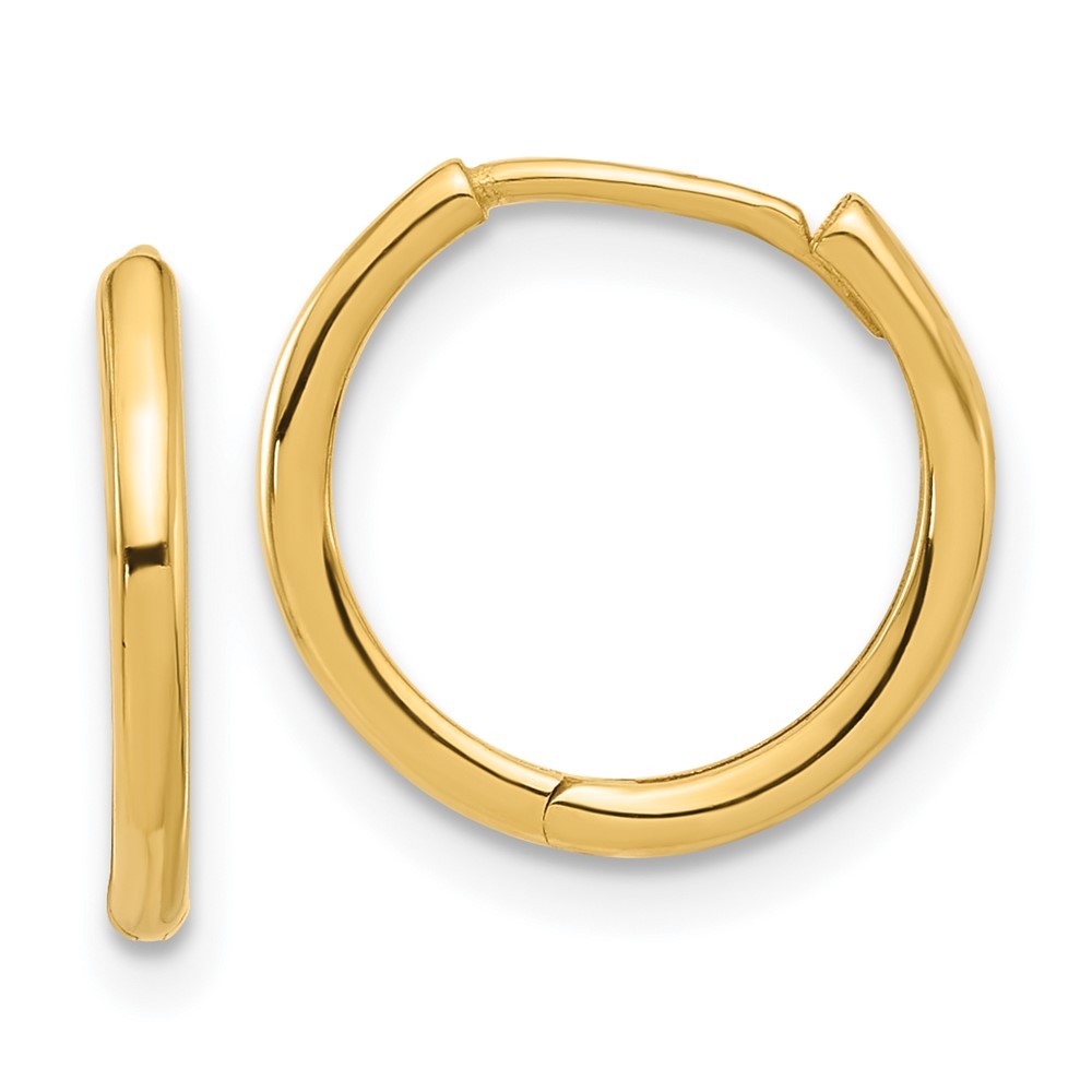 14k Yellow Gold Polished Hinged Hoop Earrings