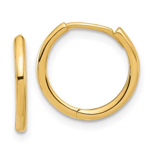 14k Yellow Gold Polished Hinged Hoop Earrings