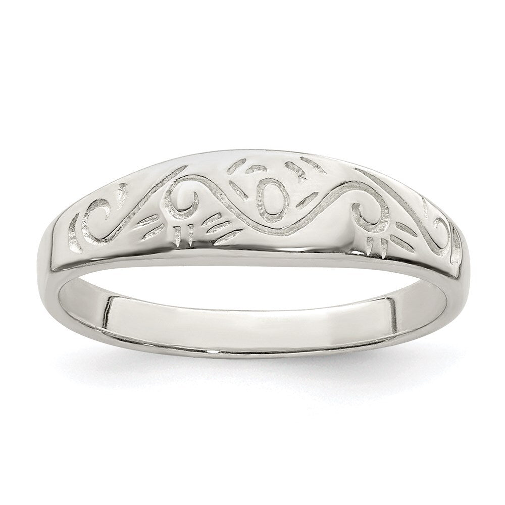 Sterling Silver Swirl Ring Size 7