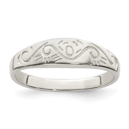Sterling Silver Swirl Ring Size 7
