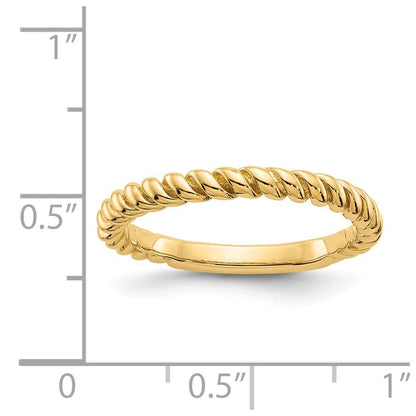 14k Yellow Gold Polished Twisted Band Ring