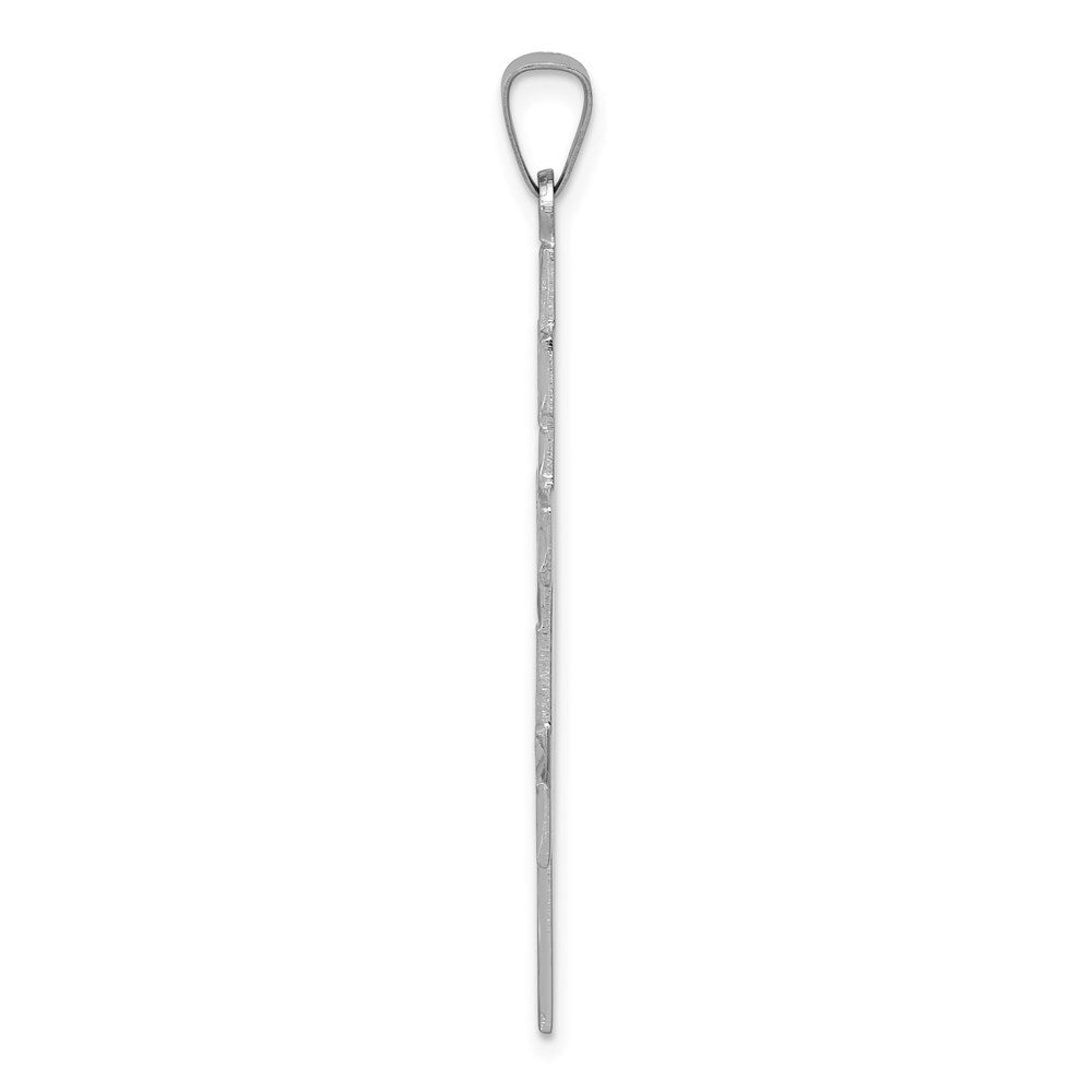 14k White Gold Eastern Orthodox Cross Pendant