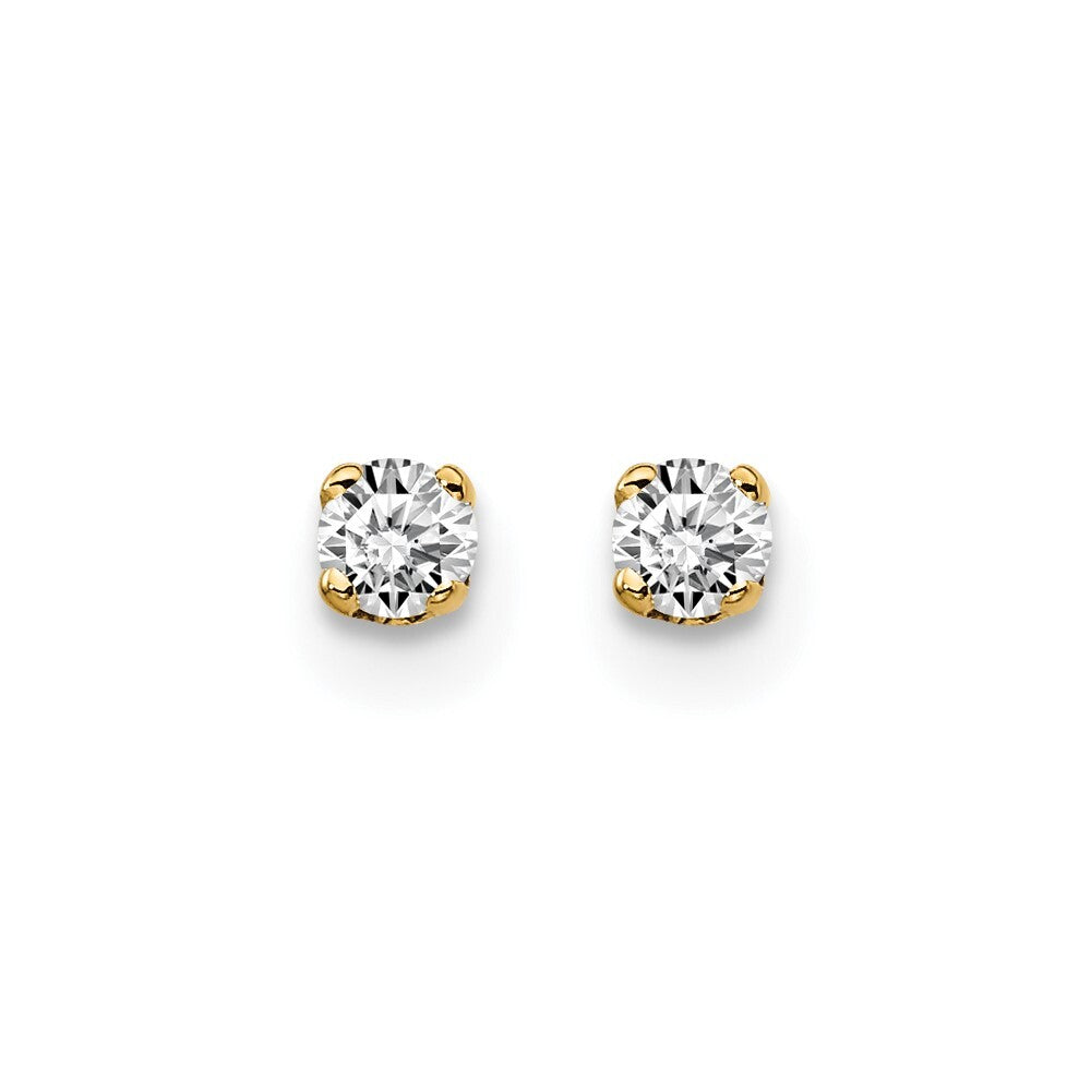 14k Yellow Gold .10ct. I2 K-L Diamond Push-on Stud Earrings Gift for Women