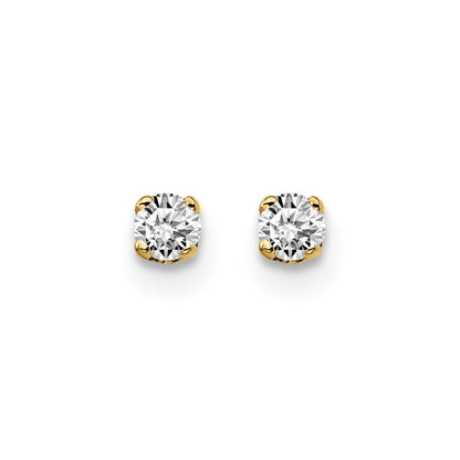 14k Yellow Gold .10ct. I2 K-L Diamond Push-on Stud Earrings Gift for Women