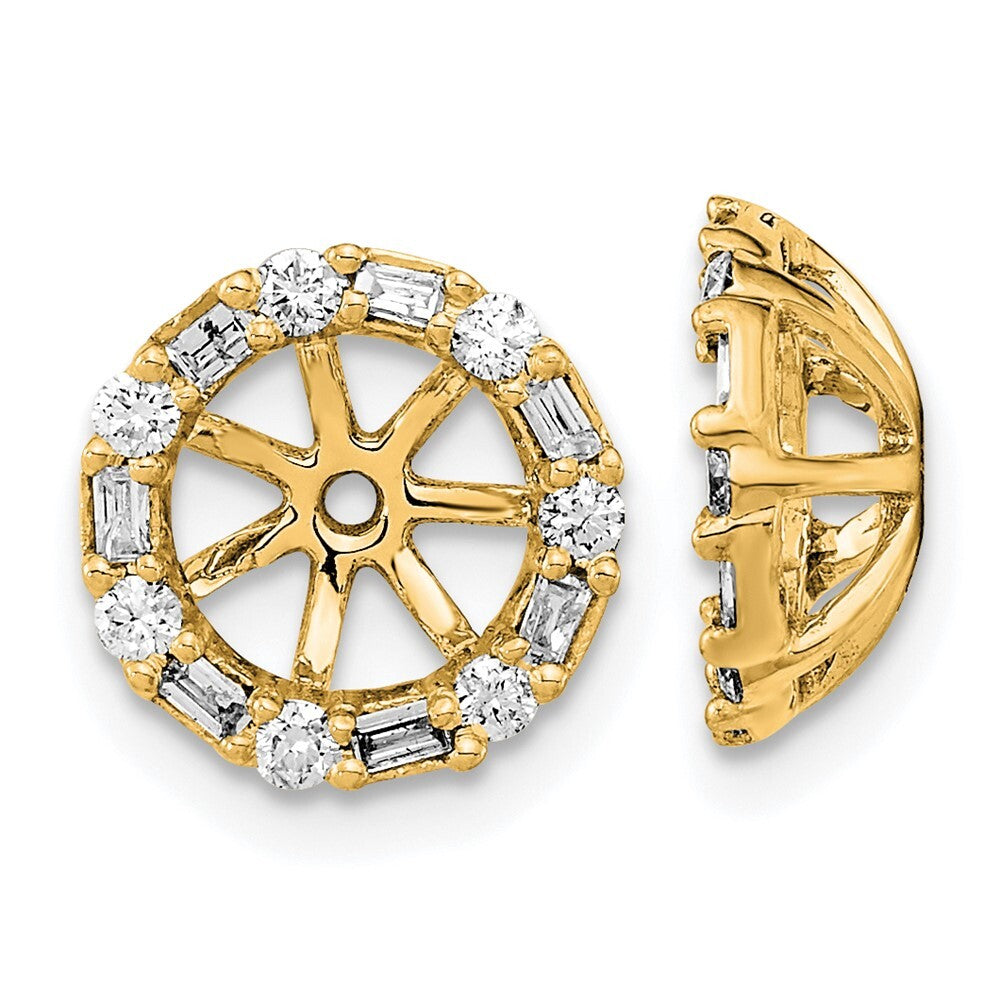 14k Yellow Gold Diamond Earring Jackets