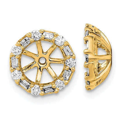 14k Yellow Gold Diamond Earring Jackets