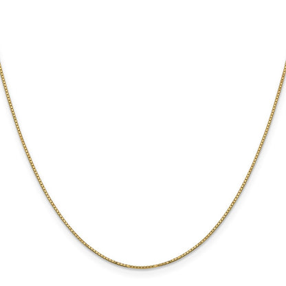 14k Yellow Gold 24 inch .9mm Box Chain Necklace
