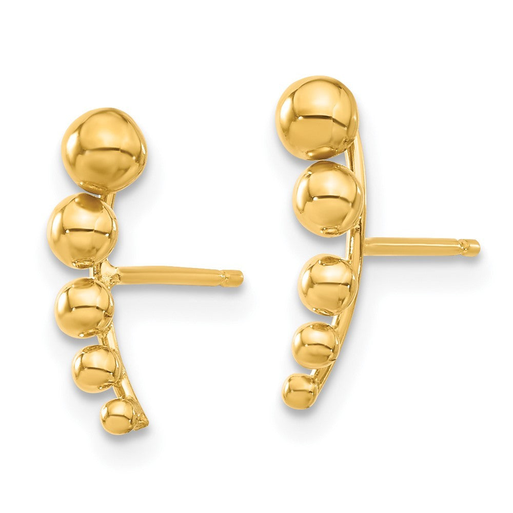 14k Yellow Gold Graduated Ball Earrings