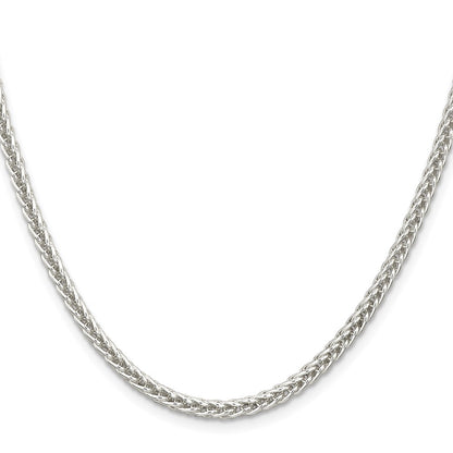 Sterling Silver 3mm Square Spiga Chain Necklace