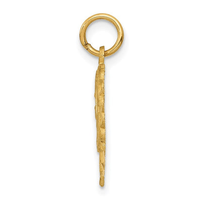 14k Yellow Gold Heart Letter A Charm Pendant