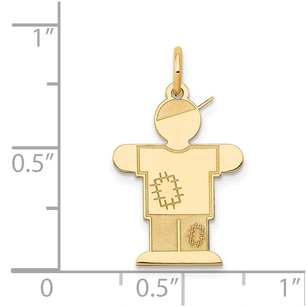 14k Yellow Gold Kid Charm Pendant for Women