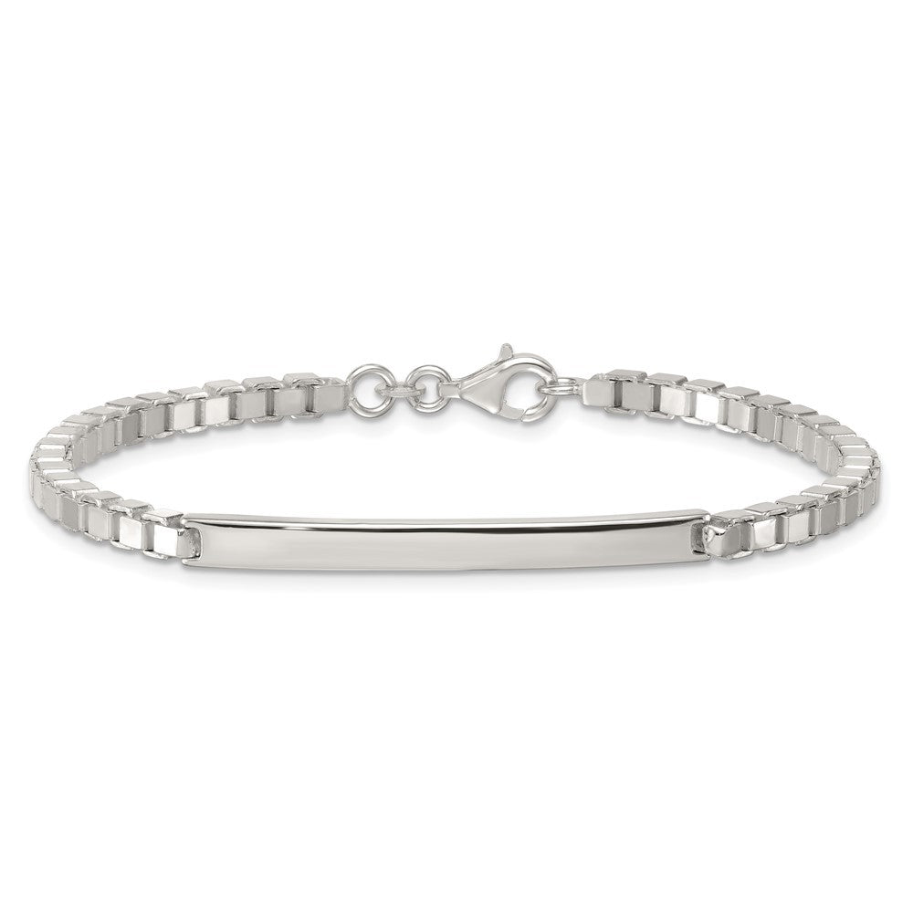 Sterling Silver Polished 3.7mm Box Chain Bracelet 8 Inch ID Bar Mens Bracelet