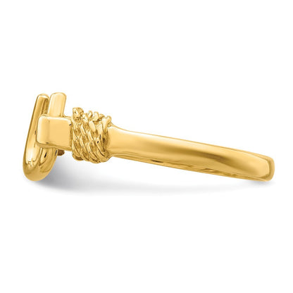 14K Yellow Gold Horseshoe Ring Size 7