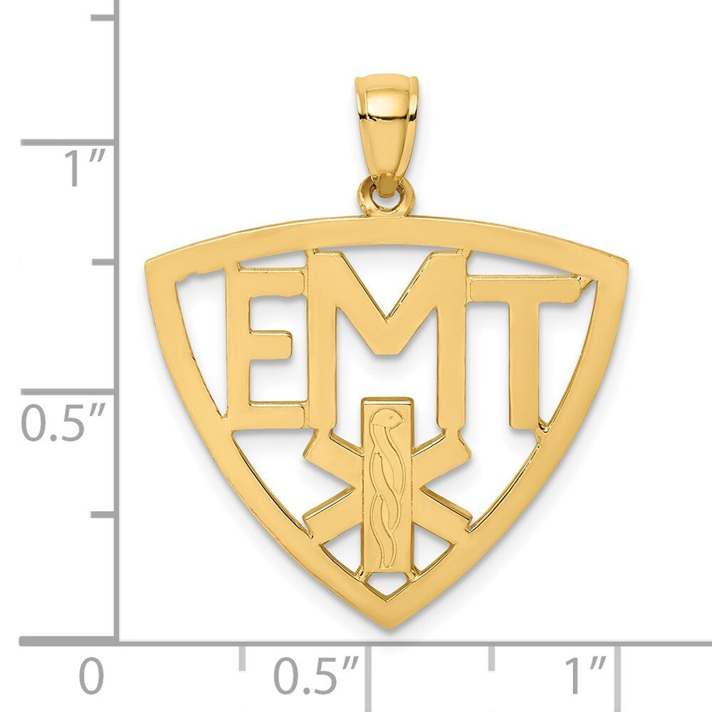 14k Yellow Gold Emergency Medical Technician Charm Pendant for Women