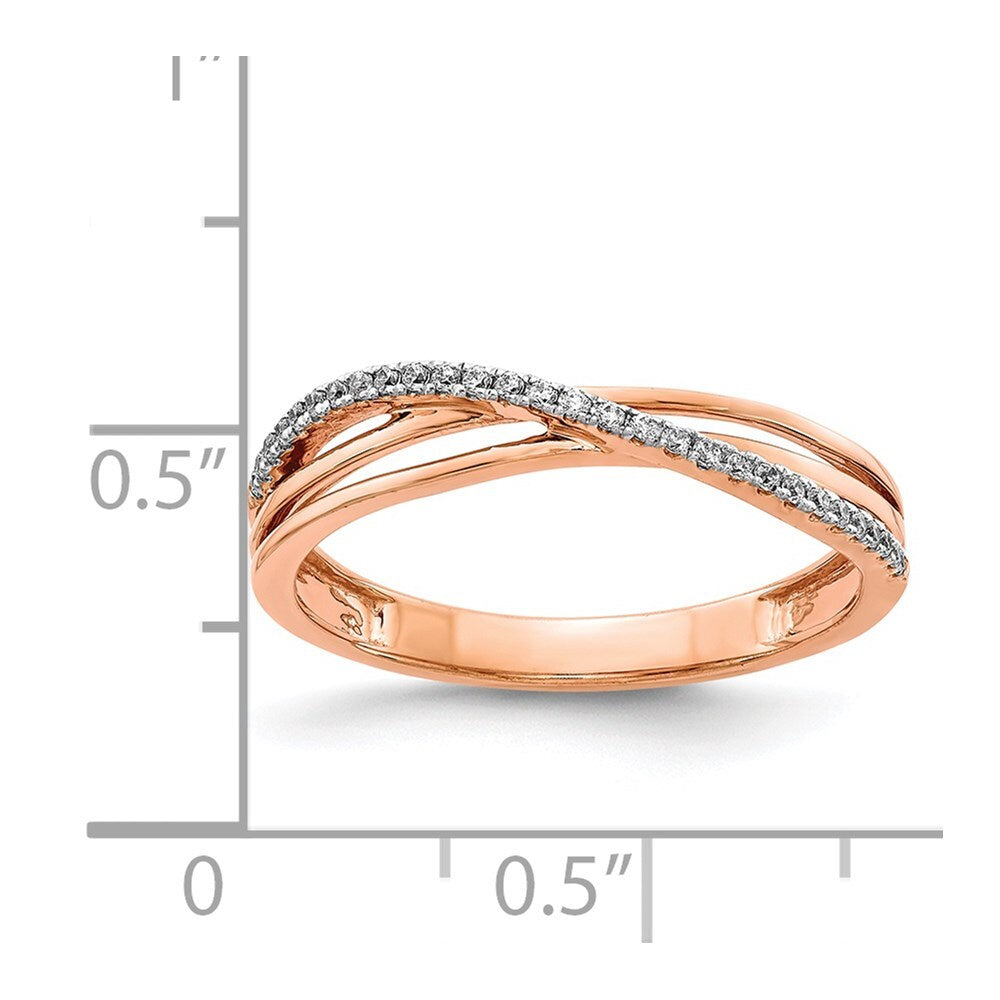 14k Rose Gold Diamond Ring Size 7