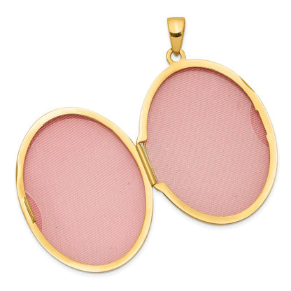 14k Yellow Gold Polished Domed Plain 34mm Oval Locket