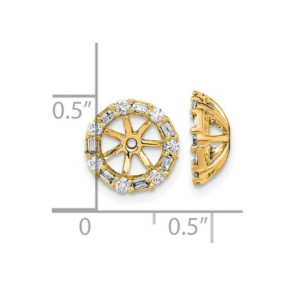 14k Yellow Gold Diamond Earring Jackets