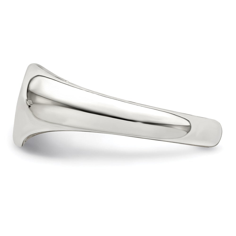 Sterling Silver Heart Signet Ring Size 6