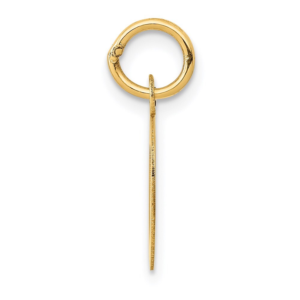 14k Yellow Gold Small Block Letter O Initial Charm Pendant for Women