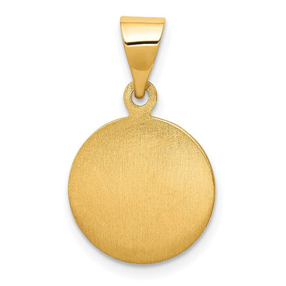 18k Yellow Gold Guardian Angel Medal Pendant for Women