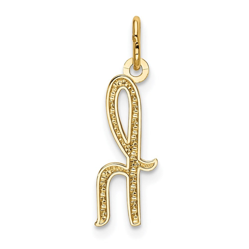14k Yellow Gold Letter H Initial Charm Pendant