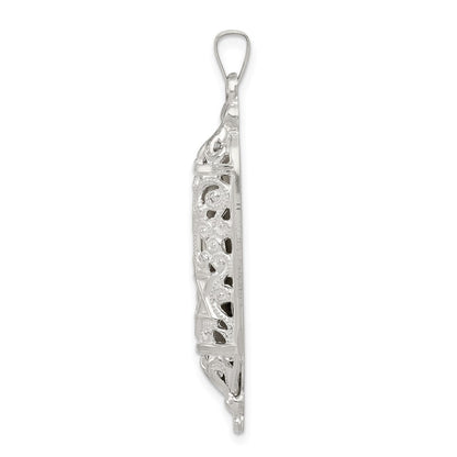 Sterling Silver Fancy Mezuzah Pendant Holiday Gift for Women