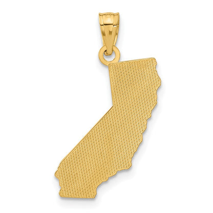14k Yellow Gold CALI GIRL State Map Pendant for Women