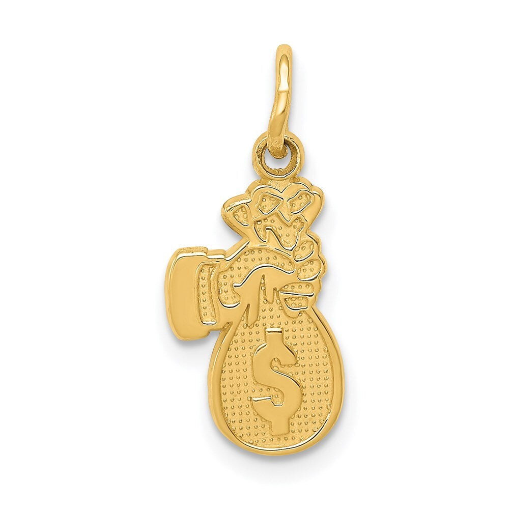 14k Yellow Gold Money Bag Charm Pendant for Women